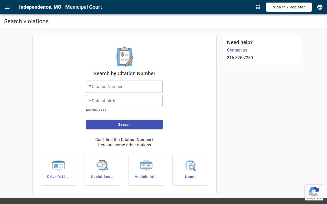 Independence civil court records online search portal for municipal court cases