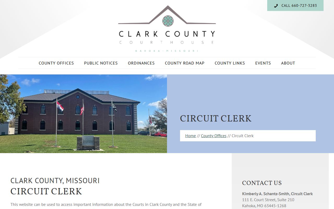 Clark County Circuit Clerk office page for civil court records access