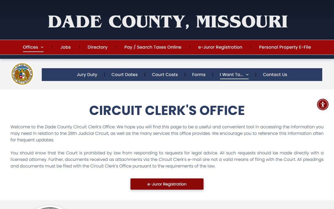 Dade County Circuit Court civil court records information page