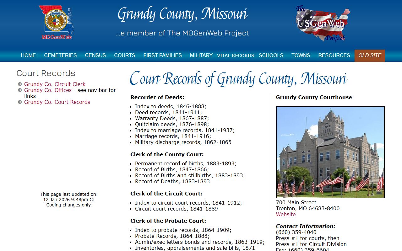 Grundy County historical civil court records on MOGenWeb