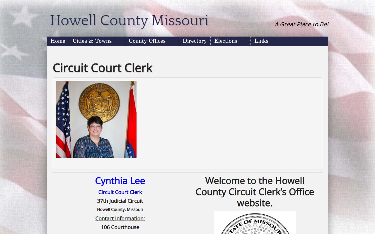 Howell County Circuit Clerk page for civil court records access