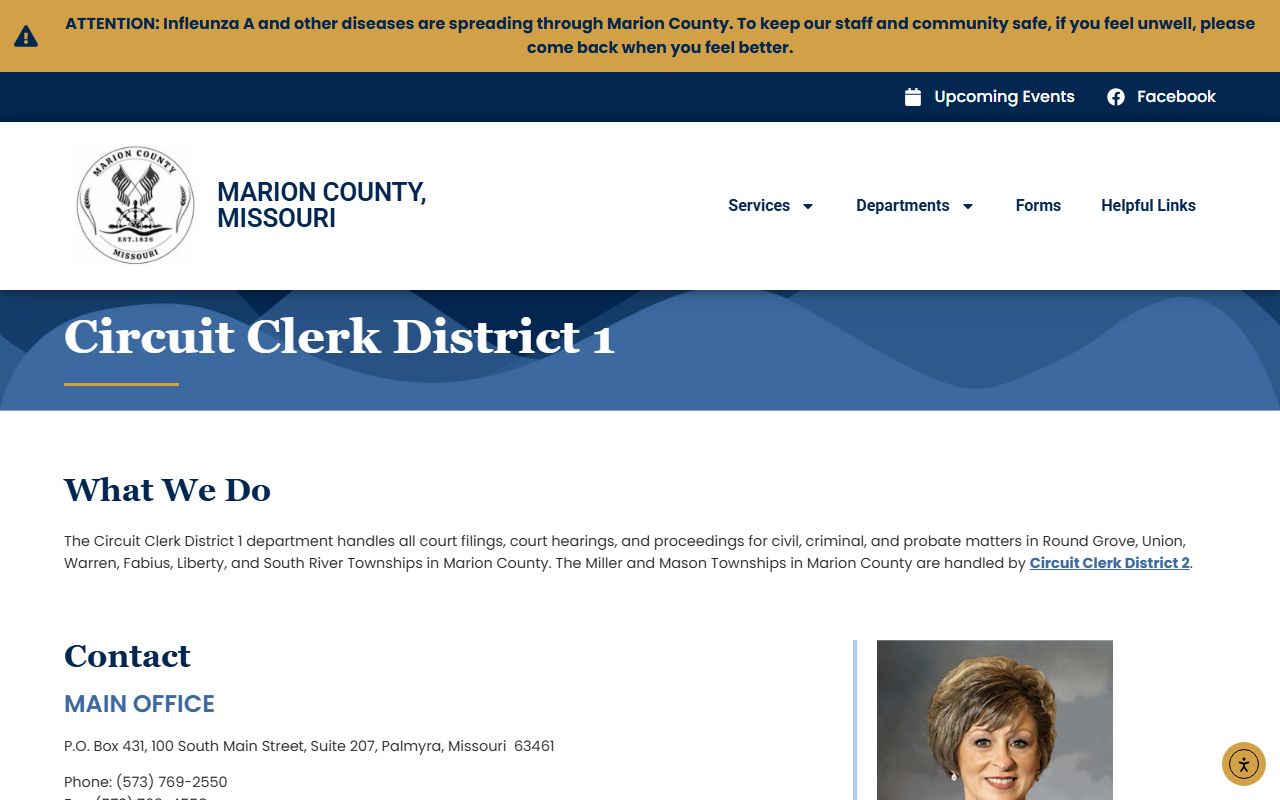 Marion County Circuit Court clerk website for civil court records