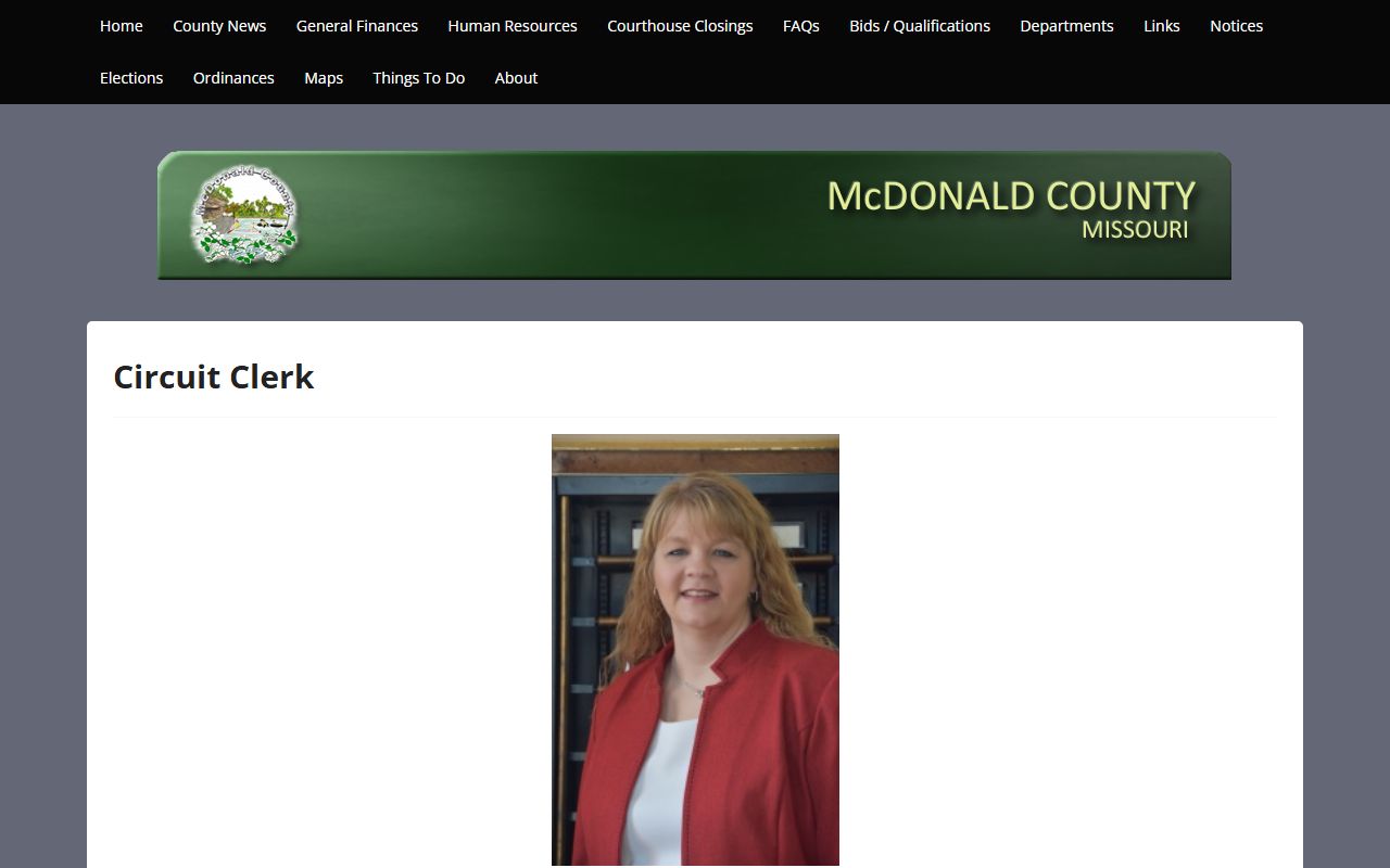 McDonald County Circuit Clerk website for civil court records