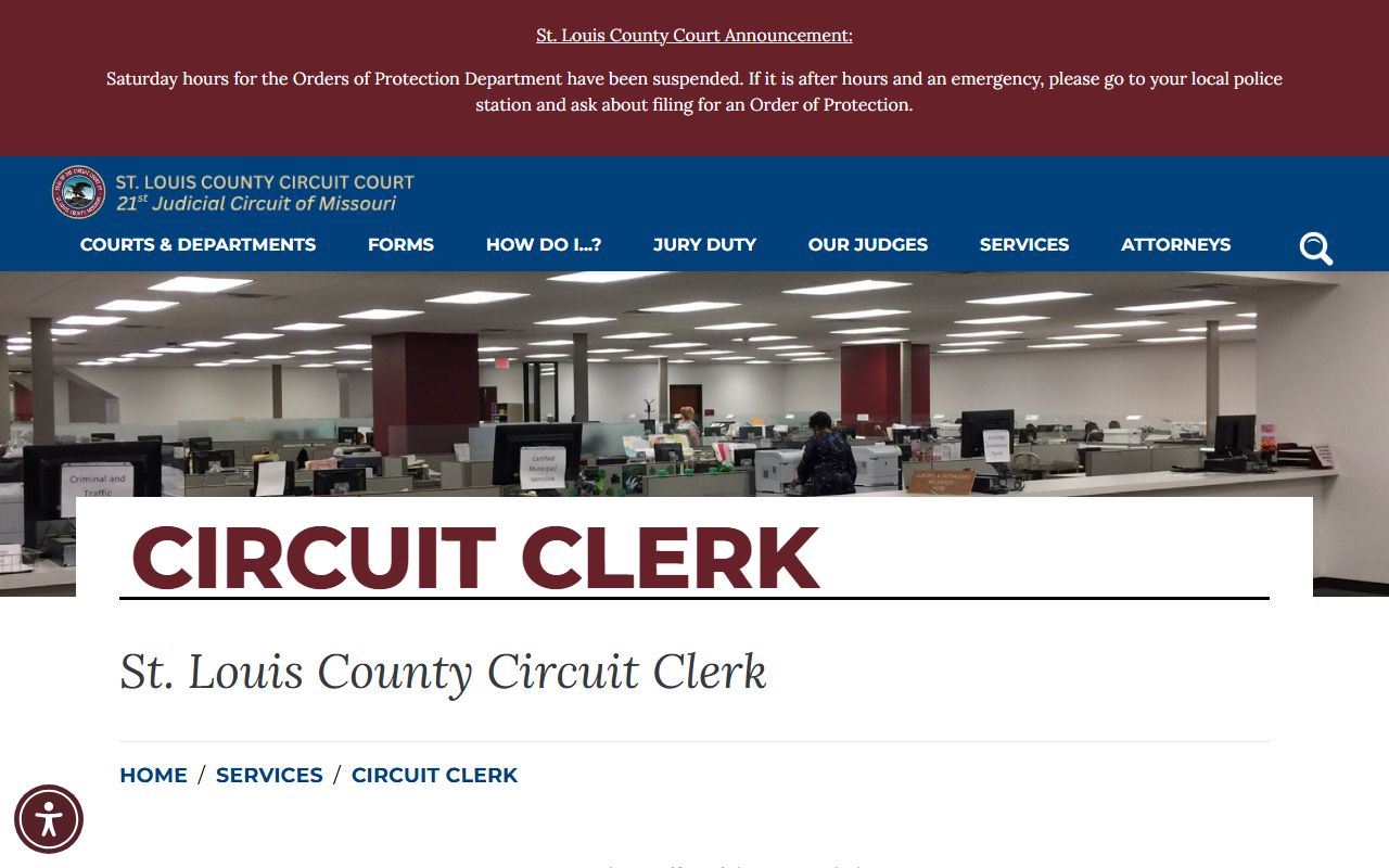 St. Louis County Circuit Clerk page for St. Louis County civil court records