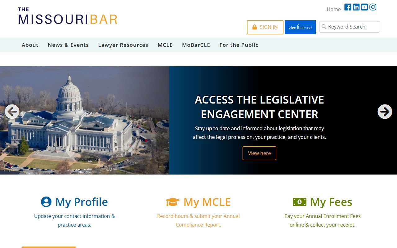Missouri Bar Association public access resources for civil court records