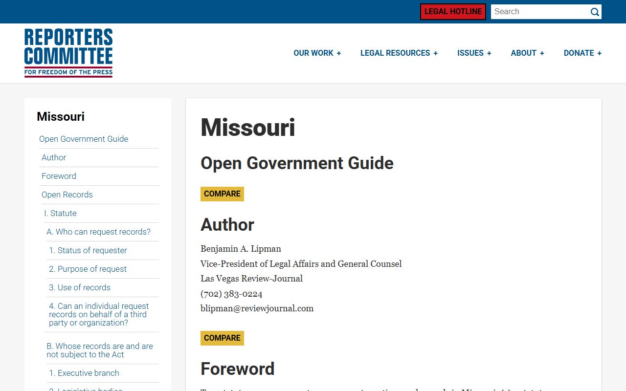 Missouri Sunshine Law public records access guide